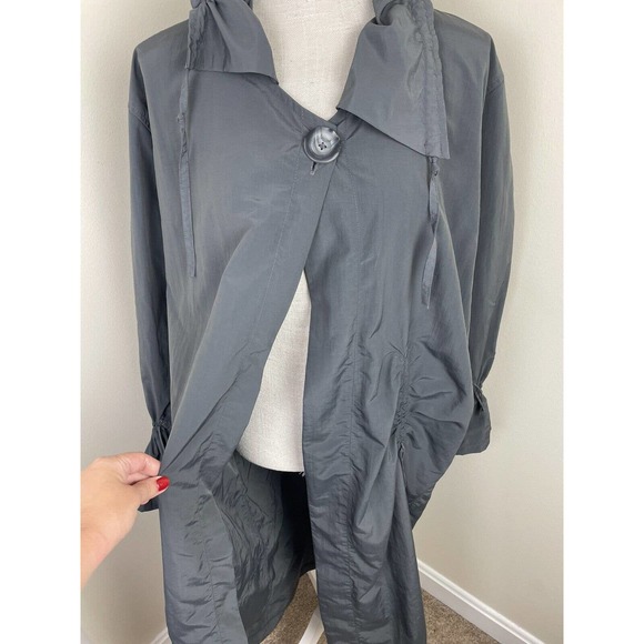 HANNA FOR LA JOURNEE GRAY JACKET CARDIGAN SIZE 1 - Picture 4 of 8